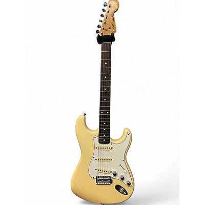 Vintage 1980s Squier Standard Stratocaster Vintage White Solid Body Electric Guitar