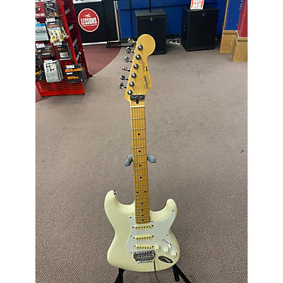 Vintage 1980s Squier Standard Stratocaster With S1 Olympic White Solid Body Electric Guitar