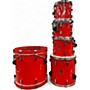 Vintage 1980s Tempus 5 Piece 5 Piece Carbon Fiber Kit Candy Apple Red Drum Kit Candy Apple Red