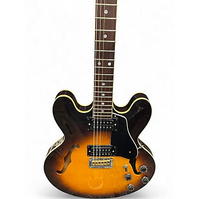 Vintage 1980s Washburn HB35 Sunburst Hollow Body Electric Guitar
