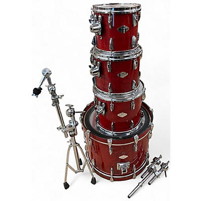 Vintage 1980s Yamaha 4 Piece Beech Custom Red Apple Lacquer Drum Kit