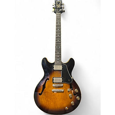 Vintage 1981 Ibanez AS-100 Sunburst Hollow Body Electric Guitar