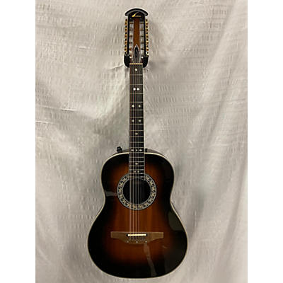 Ovation Vintage 1981 Ovation 1618 Brown Sunburst 12 String Acoustic Electric Guitar