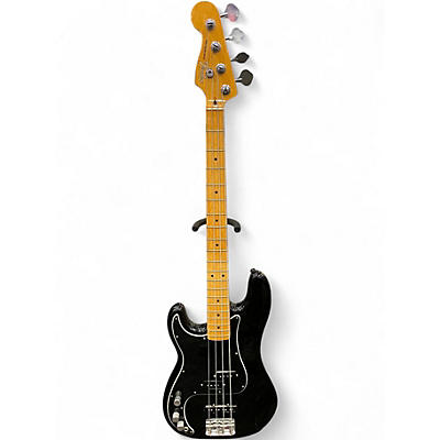 Vintage 1983 Fender American Standard Precision Bass Left Handed Black Electric Bass Guitar