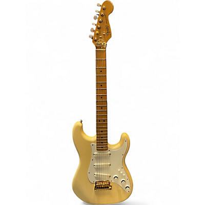 Vintage 1983 Fender ELITE GOLD White Solid Body Electric Guitar