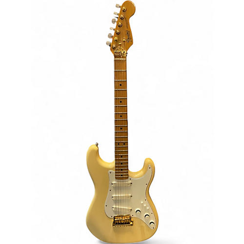 Vintage 1983 Fender ELITE GOLD White Solid Body Electric Guitar White