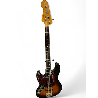 Vintage 1984 Fender Standard Jazz Bass Left Handed 2 Color Sunburst Electric Bass Guitar
