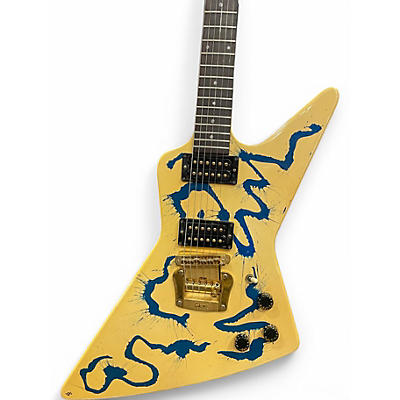 Vintage 1984 Gibson Explorer Artist Collection Blue Splash Solid Body Electric Guitar