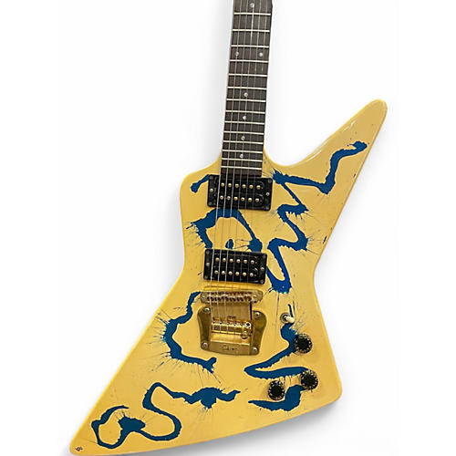 Vintage 1984 Gibson Explorer Artist Collection Blue Splash Solid Body Electric Guitar Blue Splash