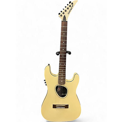 Vintage 1987 Kramer Ferrington Cream Acoustic Electric Guitar Cream