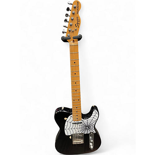 Vintage 1987 Squier Telecaster Black Solid Body Electric Guitar Black