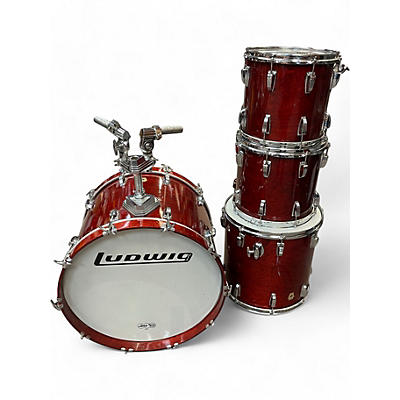 Vintage 1988 Ludwig 4 Piece Super Classic Candy Apple Red Drum Kit