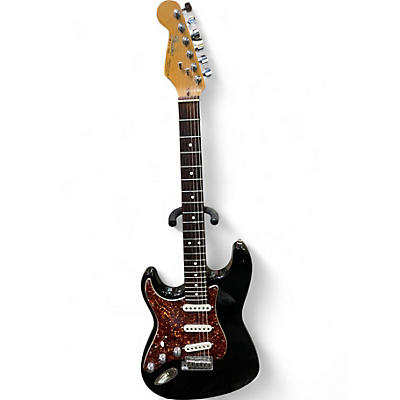 Vintage 1989 Fender Standard Stratocaster Black Solid Body Electric Guitar