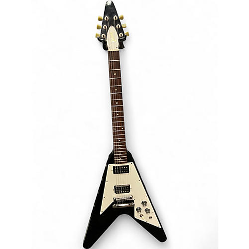 Vintage 1989 Gibson Flying V Black and White Solid Body Electric Guitar Black and White