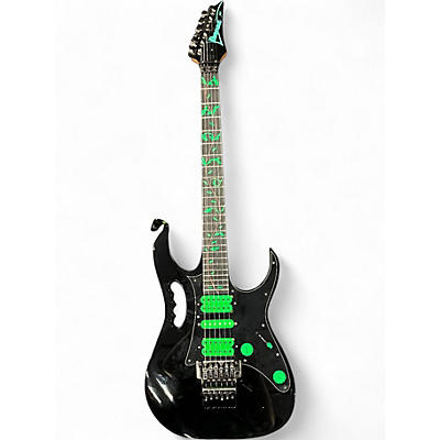 Vintage 1989 Ibanez JEM777V Black Solid Body Electric Guitar