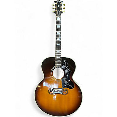 Vintage 1990 Gibson J200 3 Tone Sunburst Acoustic Guitar