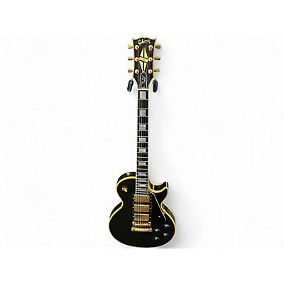 Vintage 1990 Gibson Les Paul Custom Ebony 3PU Black Solid Body Electric Guitar