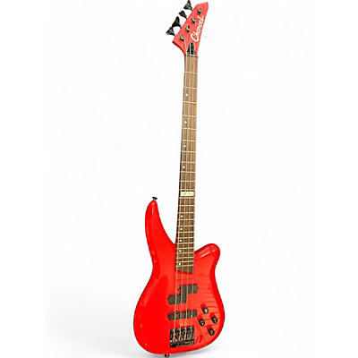 Vintage 1990s Charvel Fusion IV Fiesta Red Electric Bass Guitar