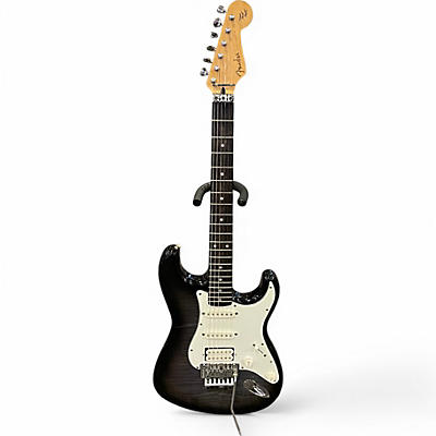 Vintage 1990s Fender "Squier Series" Floyd Rose Standard Stratocaster Antique Foto Flame Solid Body Electric Guitar