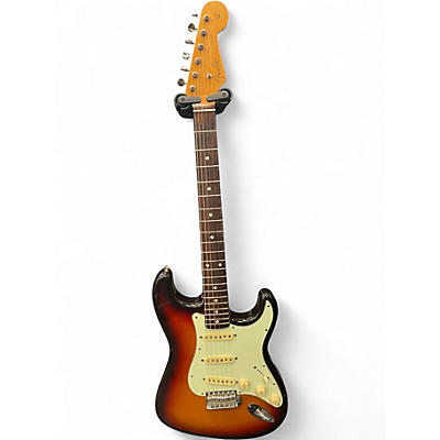 Vintage 1990s Fender Standard Stratocaster 3 Tone Sunburst Solid Body Electric Guitar