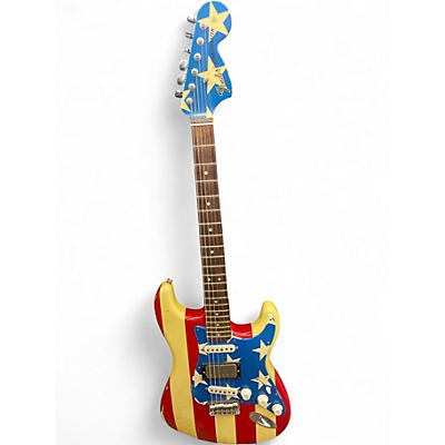 Vintage 1990s Fender WAYNE KRAMER STRATOCASTER AMERICAN FLAG Solid Body Electric Guitar