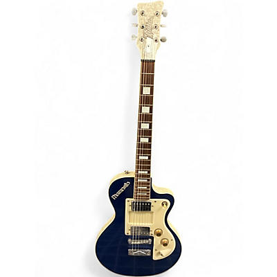 Vintage 1990s Italia MARANELLO BLUE SPARKLE Solid Body Electric Guitar
