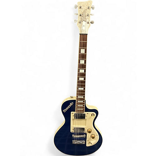 Vintage 1990s Italia MARANELLO BLUE SPARKLE Solid Body Electric Guitar BLUE SPARKLE