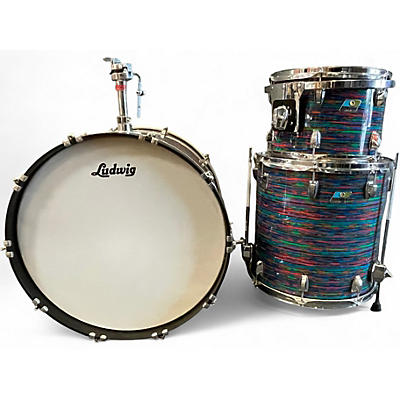 Vintage 1990s Ludwig 3 Piece Reissue Psychedelic Red Drum Kit