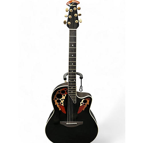 Vintage 1990s Ovation 1778 Elite Black Acoustic Electric Guitar Black