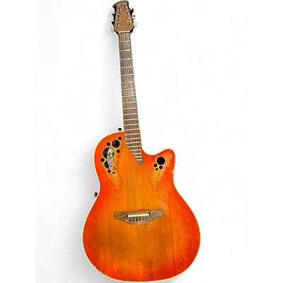 Vintage 1990s Ovation 6868 elite standard orange burst Acoustic Electric Guitar
