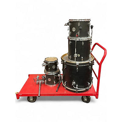 Vintage 1990s Sonar 5 Piece Force 2005 Satin Black Drum Kit