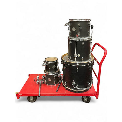 Vintage 1990s Sonar 5 Piece Force 2005 Satin Black Drum Kit Satin Black