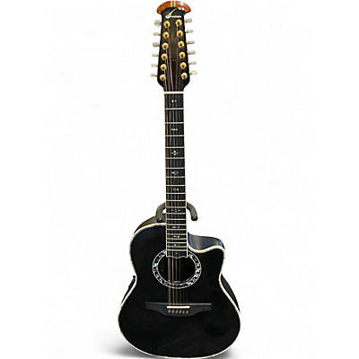 Vintage 1990s Takamine 6759 Black 12 String Acoustic Electric Guitar