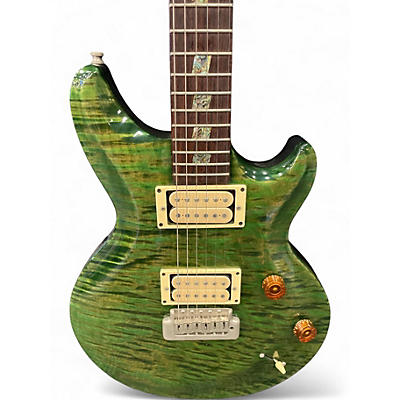 Vintage 1990s Terry Mcinturff Glory Quilted Green Solid Body Electric Guitar