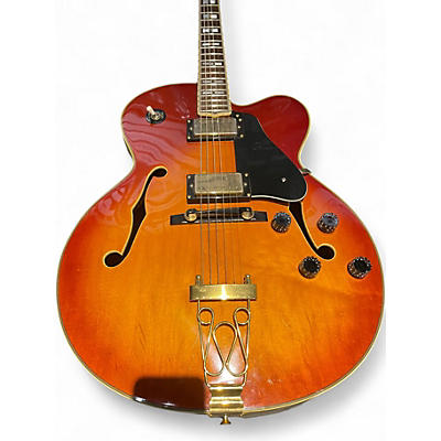 Vintage 1990s Vantage 655 Cherry Sunburst Hollow Body Electric Guitar