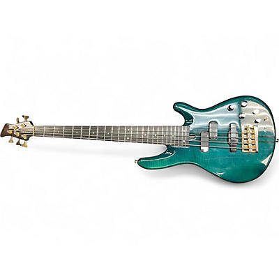 Vintage 1990s Yamaha TRB 5P GREEN Electric Bass Guitar