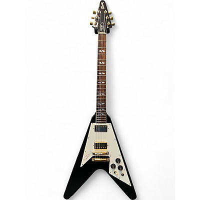 Vintage 1991 Gibson JIMI HENDRIX HALL OF FAME FLYING V Black Solid Body Electric Guitar