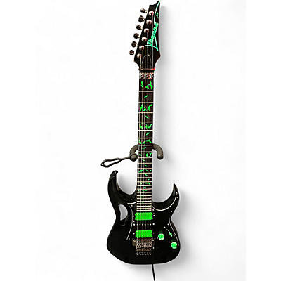 Vintage 1991 Ibanez JEM777V-BK Black and Green Solid Body Electric Guitar