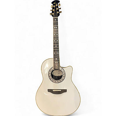 Vintage 1992 Ovation 1867 Legend White Acoustic Electric Guitar
