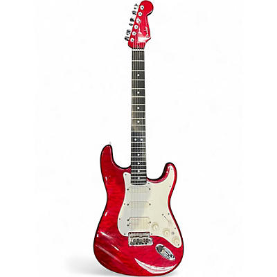Vintage 1993 Fender Custom Deluxe Stratocaster Candy Apple Red Solid Body Electric Guitar