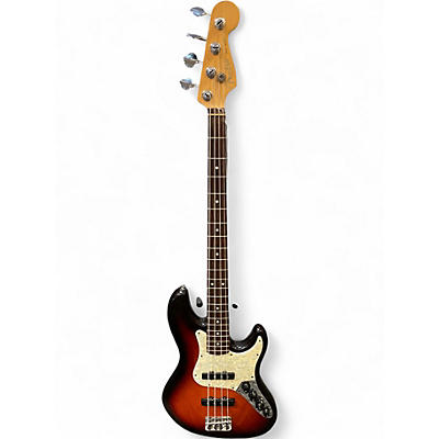 Vintage 1996 Fender Deluxe Jazz Bass 3 Tone Sunburst Electric Bass Guitar