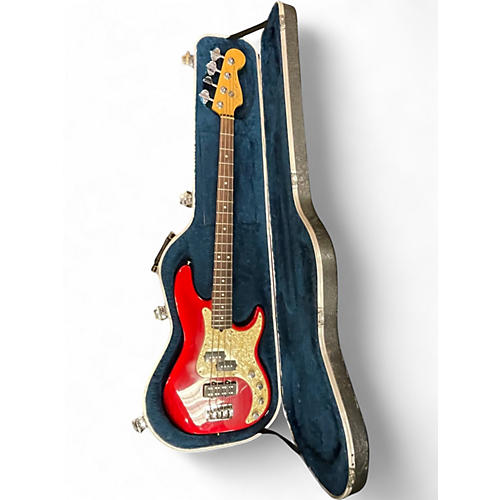 Vintage 1996 Fender P-bass Deluxe Crimson burst Electric Bass Guitar Crimson burst
