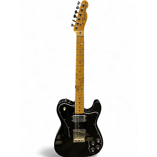 Vintage 1997 Fender 1972 Reissue Telecaster Deluxe Black Solid Body Electric Guitar Black