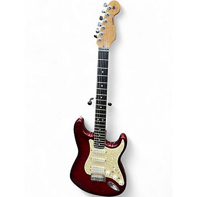 Vintage 1997 Fender American Ultra Stratocaster HSS Metallic Candy Red Burst Solid Body Electric Guitar