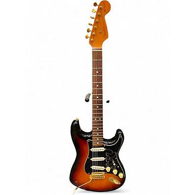 Vintage 1997 Fender Stevie Ray Vaughn Stratocaster 3 Color Sunburst Solid Body Electric Guitar