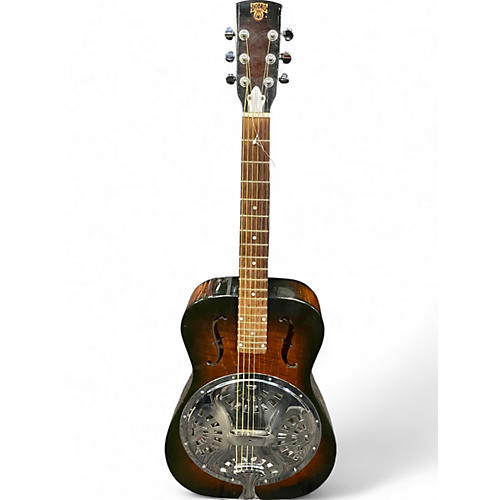 Dobro Vintage 1998 Dobro Hound Dog Round Neck Brown Sunburst Resonator Guitar Brown Sunburst