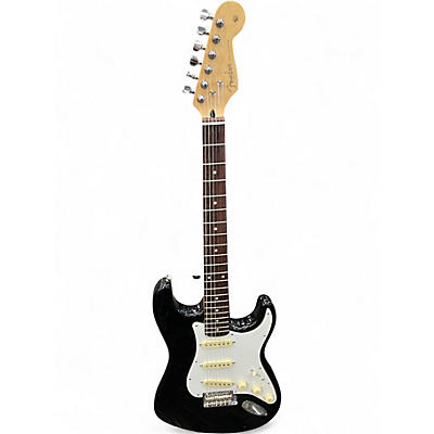 Vintage 1998 Fender American Standard Stratocaster Black Solid Body Electric Guitar