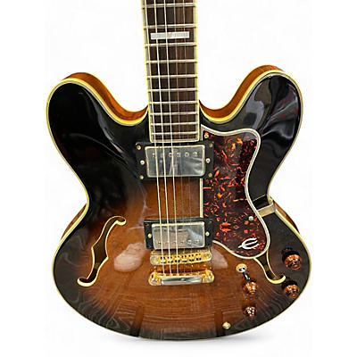 Vintage 1999 Epiphone Sheraton Tobacco Burst Hollow Body Electric Guitar