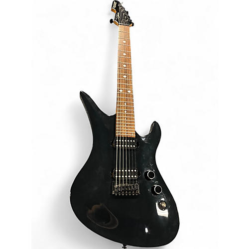 Vintage 1999 Schecter Guitar Research A7 Black Solid Body Electric Guitar Black