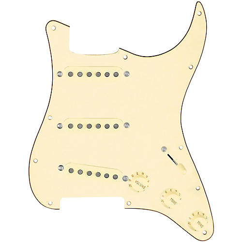 920d Custom Vintage American Loaded Pickguard for Strat With Aged White Pickups and S5W-BL-V Wiring Harness Aged White